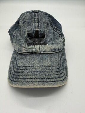 adidas Washed Denim Trefoil Cap - Black and Faded Blue
